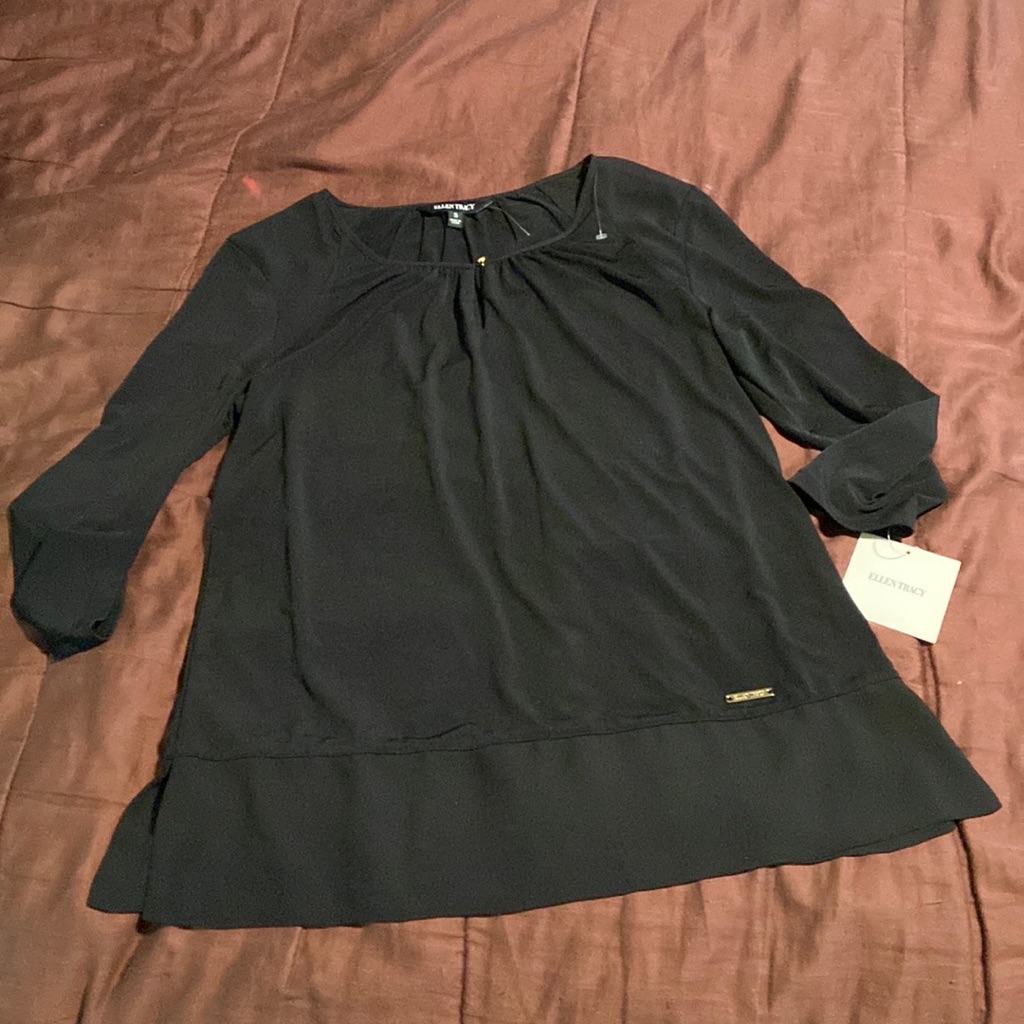 Womens Black Tunic By Ellen Tracy Brand Nwt